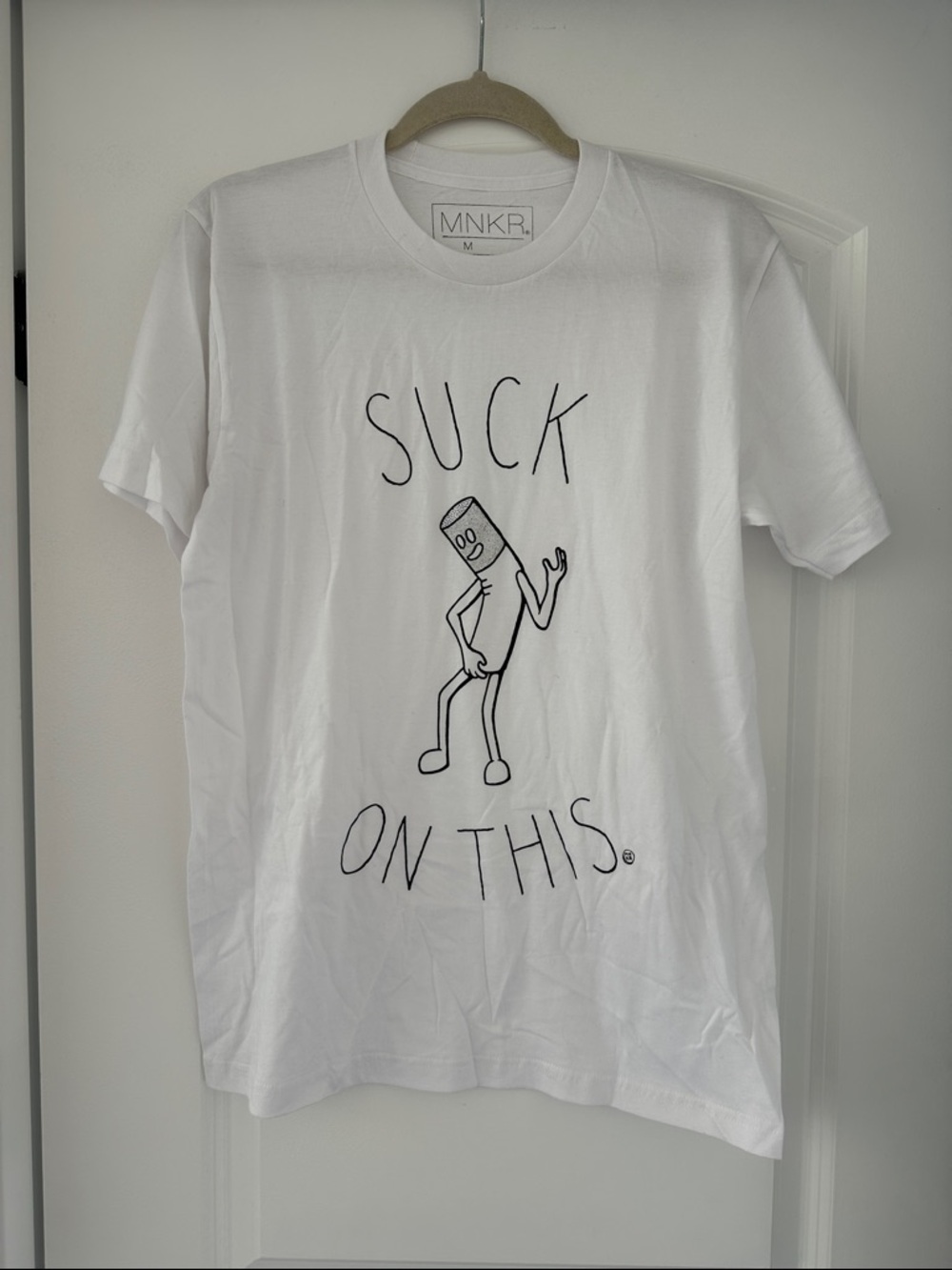 Men’s White Graphic Tee with Playful Slogan